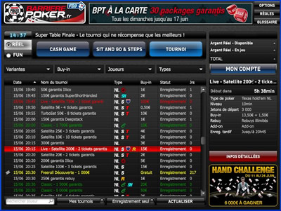 Logiciel Barrière Poker FDJ