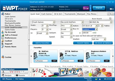 Logiciel WPT Poker